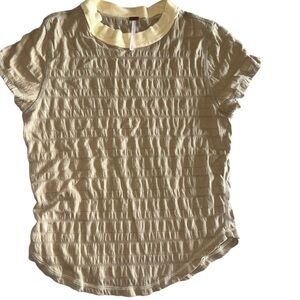 Free People Yellow Baby Tee Blouse Top XS